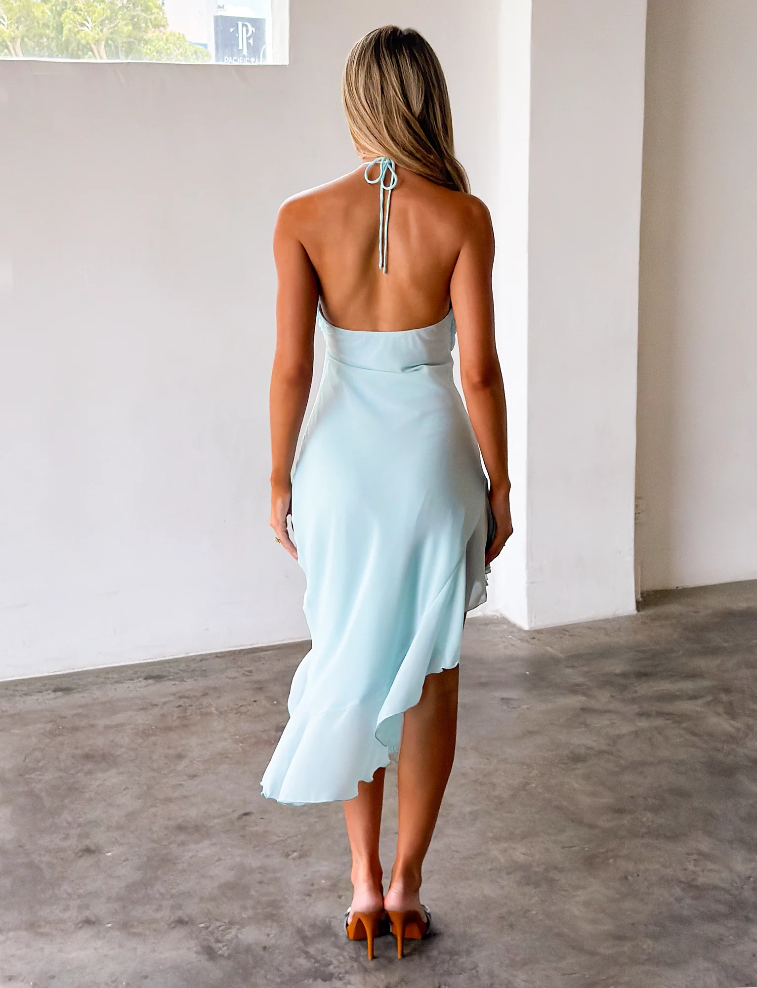 Mira Soft Blue Midi Dress - Image 7