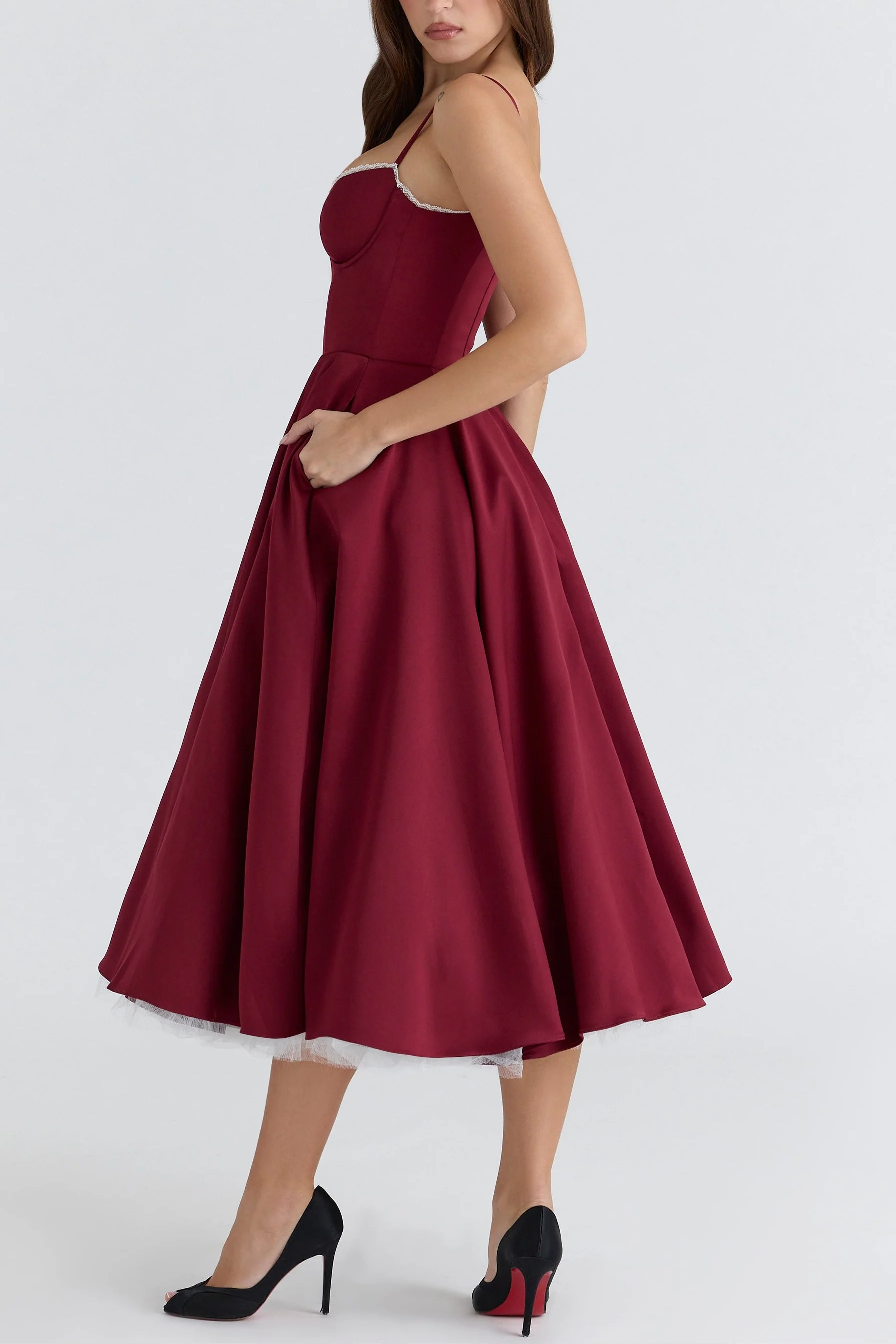 Molly Midi Dress in maroon - Image 6