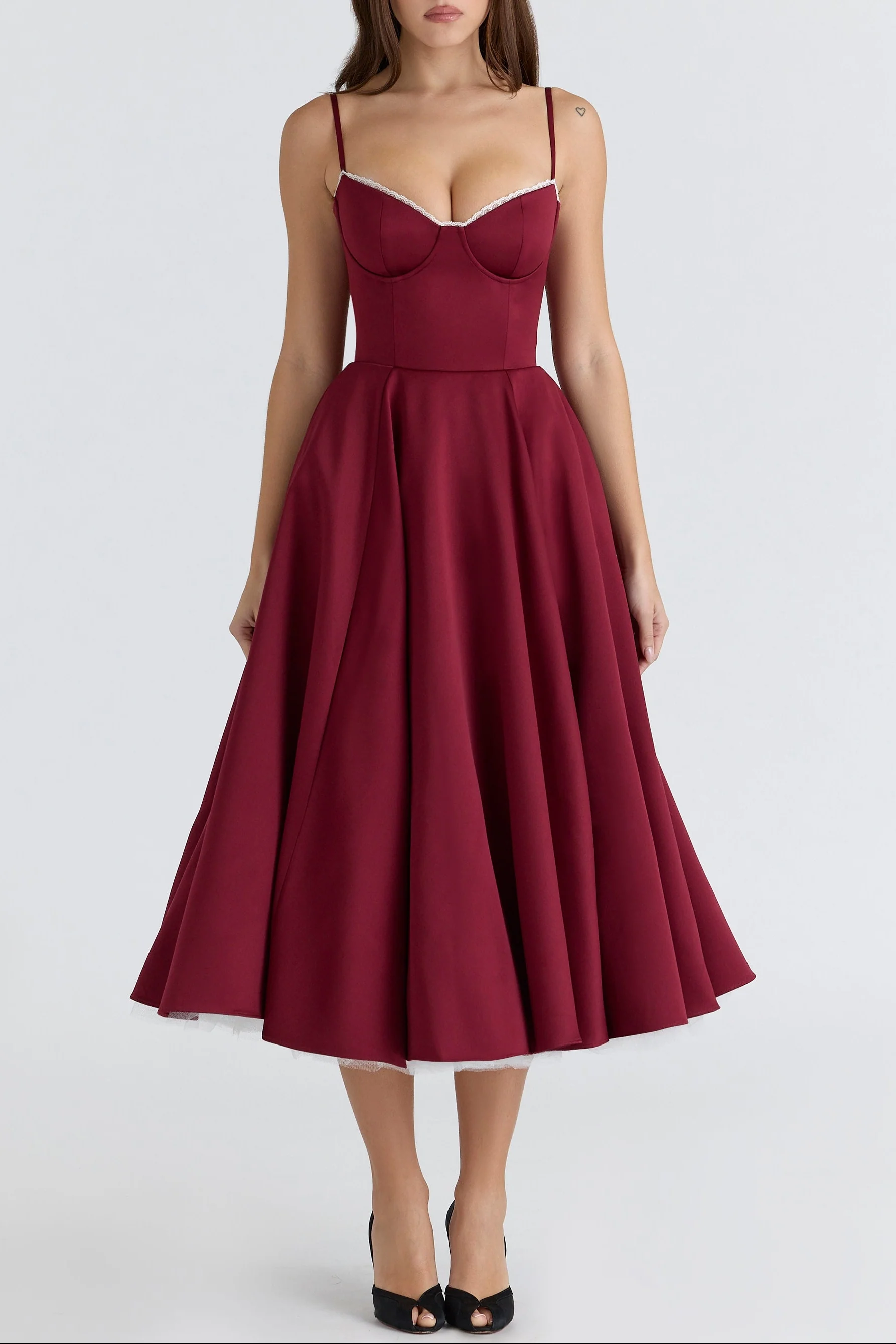 Molly Midi Dress in maroon - Image 7