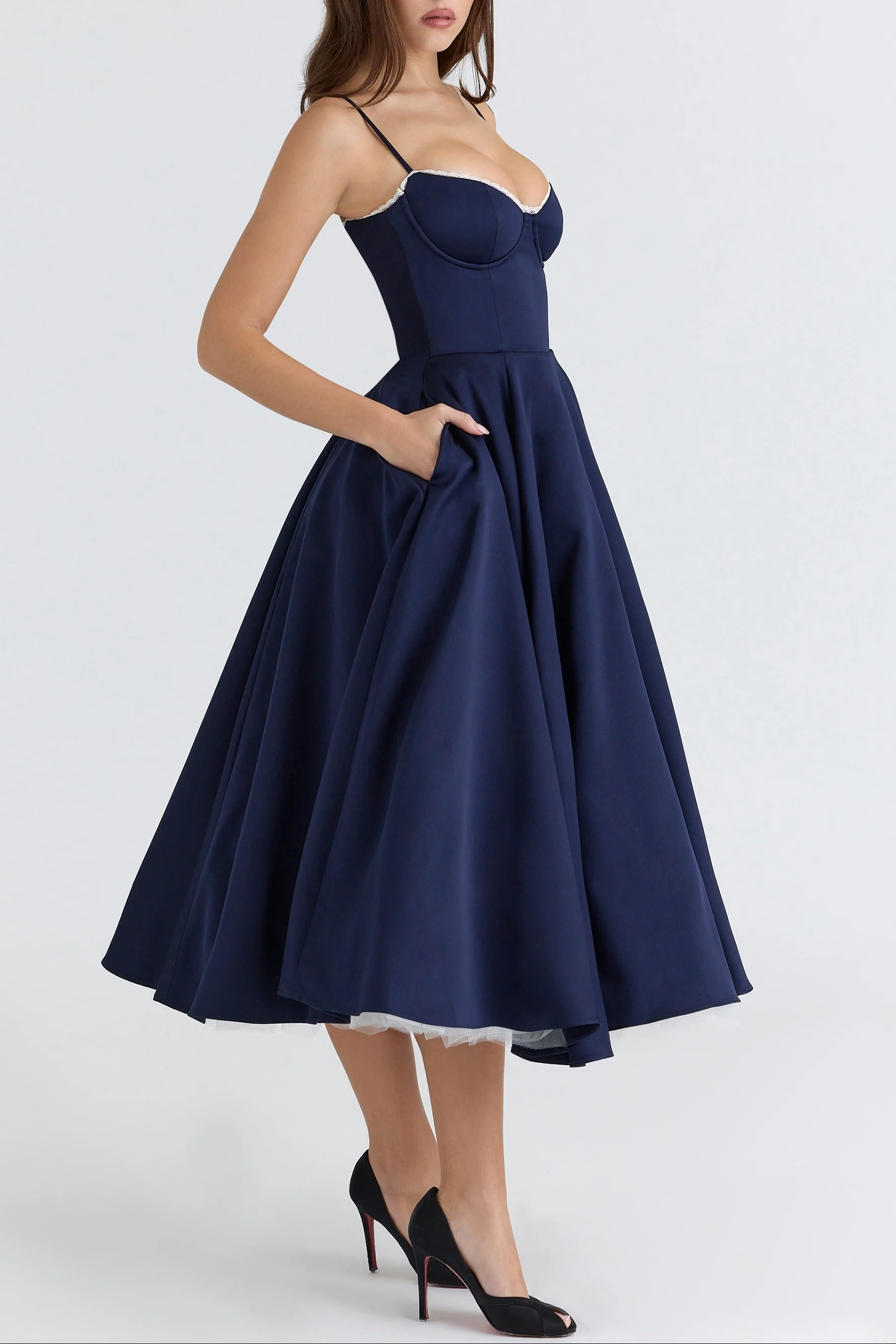 Molly Midi Dress in maroon - Image 21