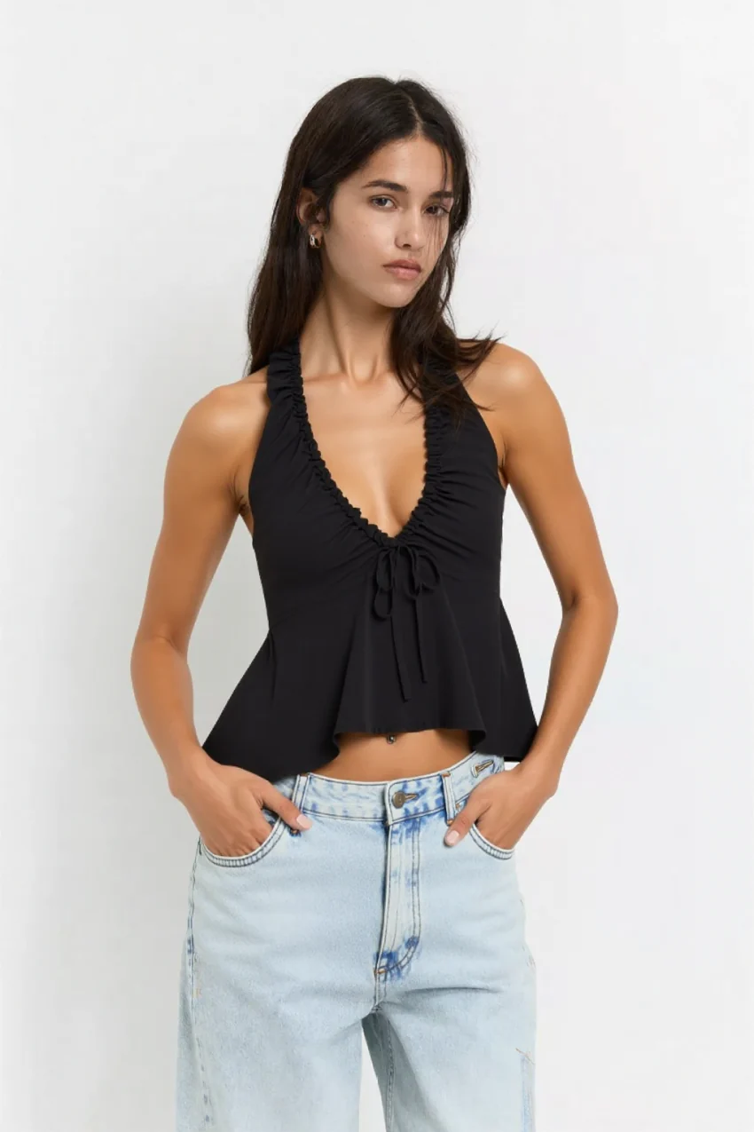 Monique Halter Top in Black - Image 2