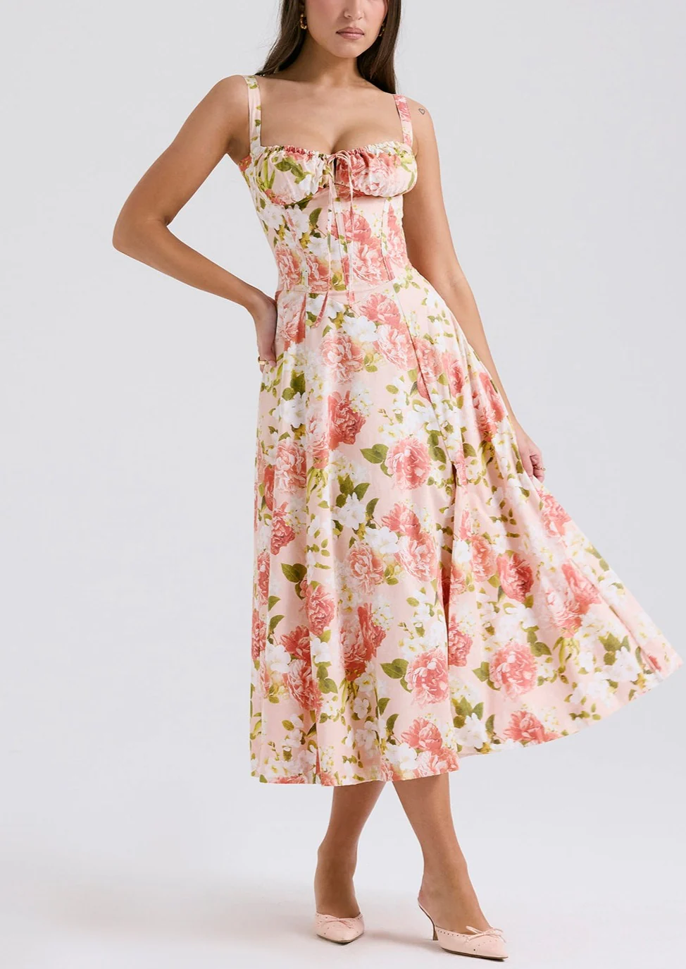 NAIMA PINK PRINT BUSTIER SUNDRESS - Image 5