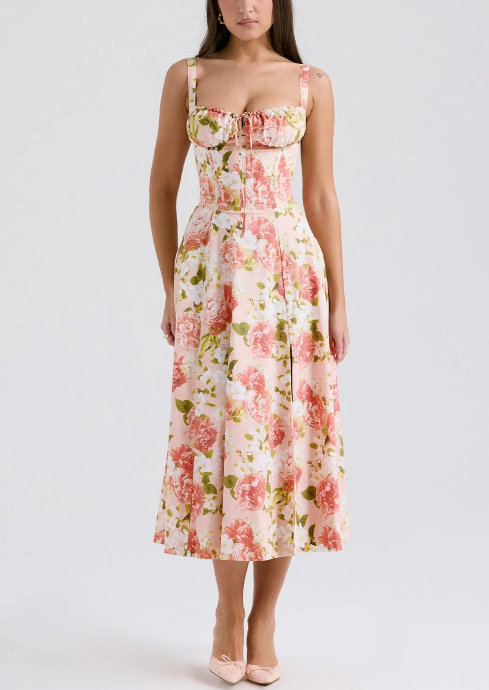 NAIMA PINK PRINT BUSTIER SUNDRESS - Image 6