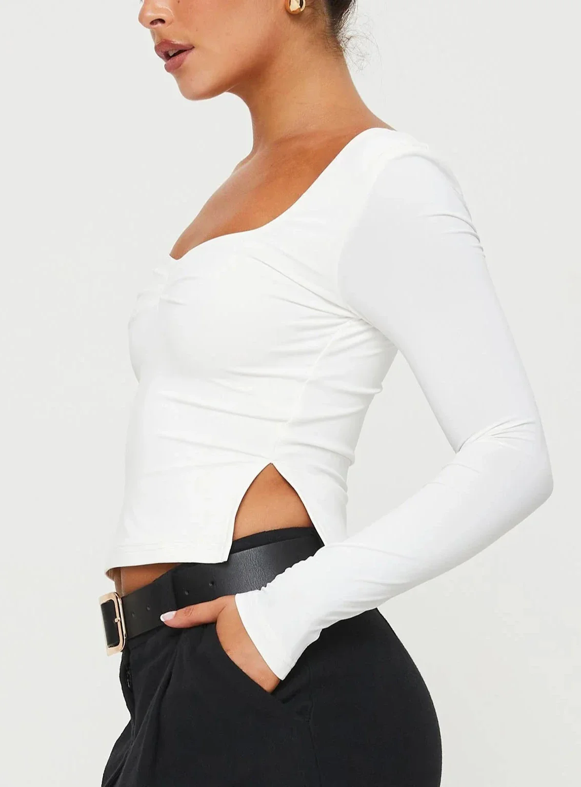 Nia long sleeve top white - Image 3