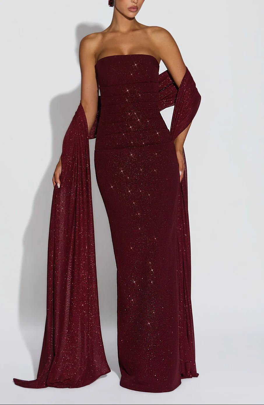 Pandora Maxi Dress in Wine - Image 10