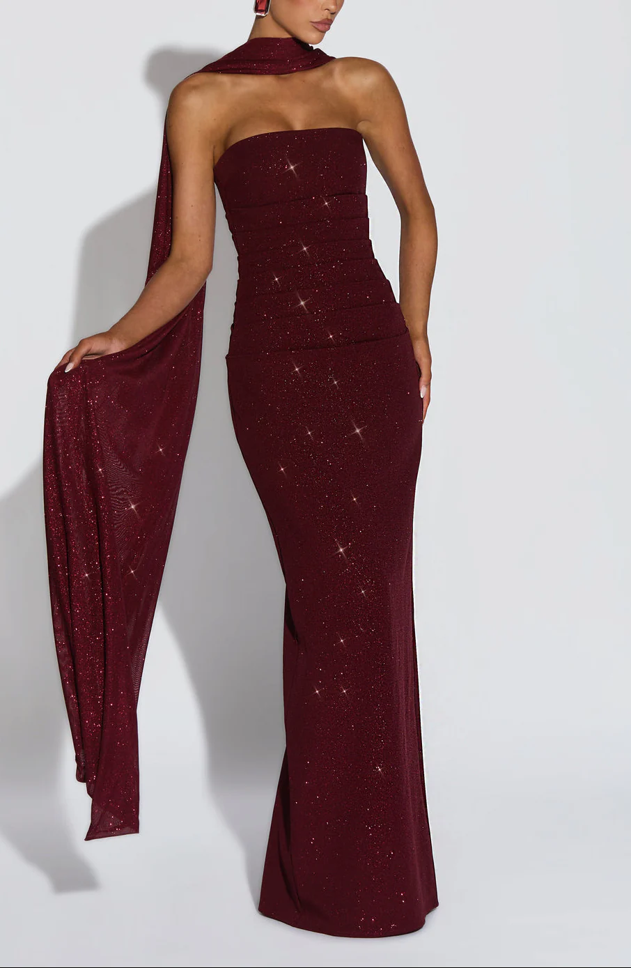 Pandora Maxi Dress in Wine - Image 2