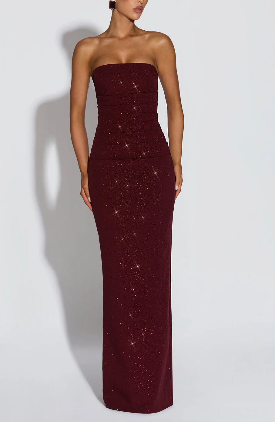 Pandora Maxi Dress in Wine - Image 3