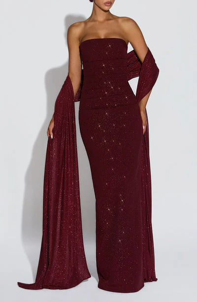 Pandora Maxi Dress in Wine - Image 4