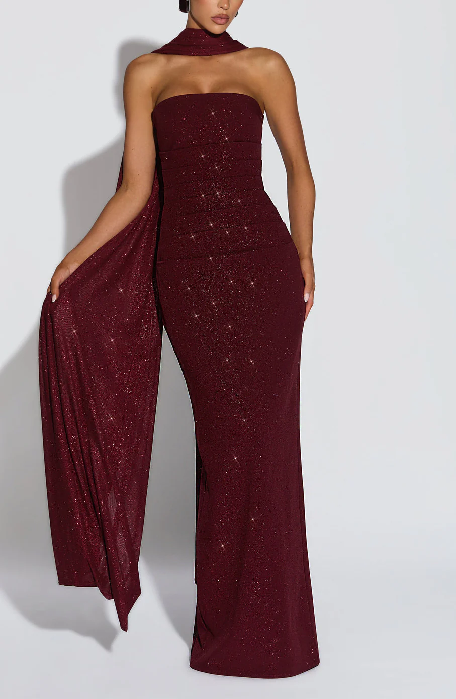 Pandora Maxi Dress in Wine - Image 5