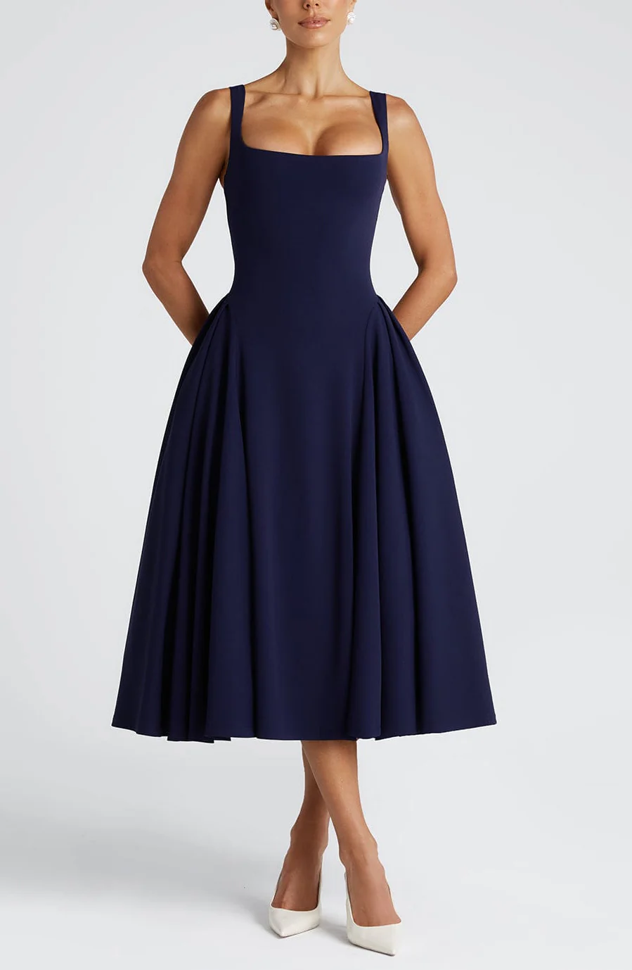 Pavlina Midi Dress in Wine - Image 13