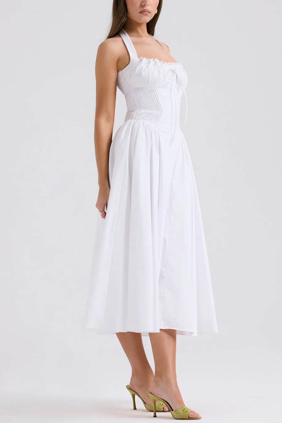 Radmila Pink cotton halter Maxi sundress - Image 13