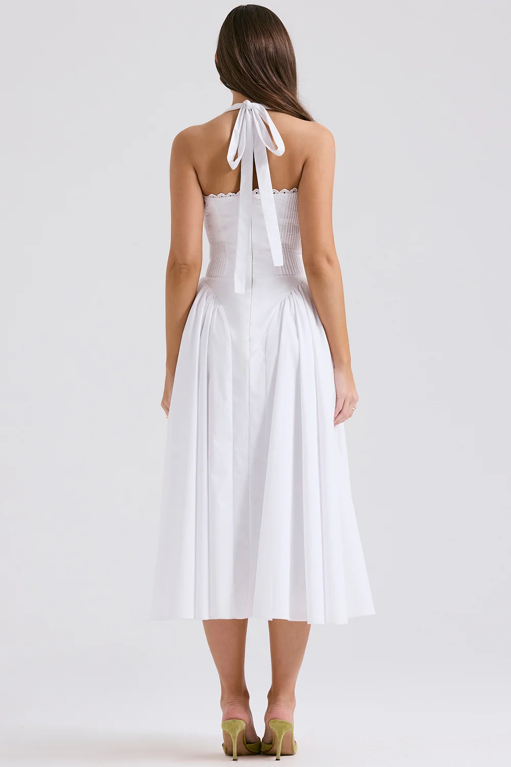 Radmila Pink cotton halter Maxi sundress - Image 14
