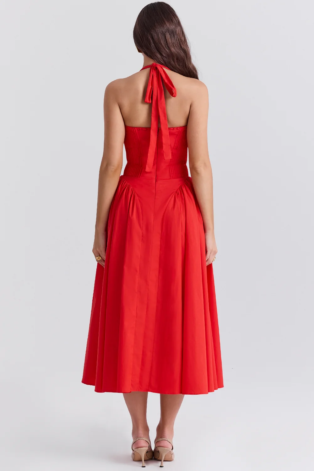 Radmila Pink cotton halter Maxi sundress - Image 24