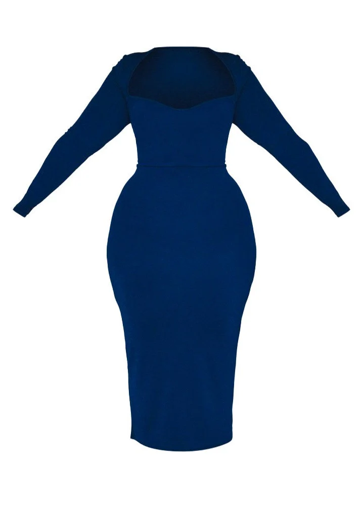 REBEKA SWEETHEART NECKLINE MIDI DRESS CURVE - Image 5