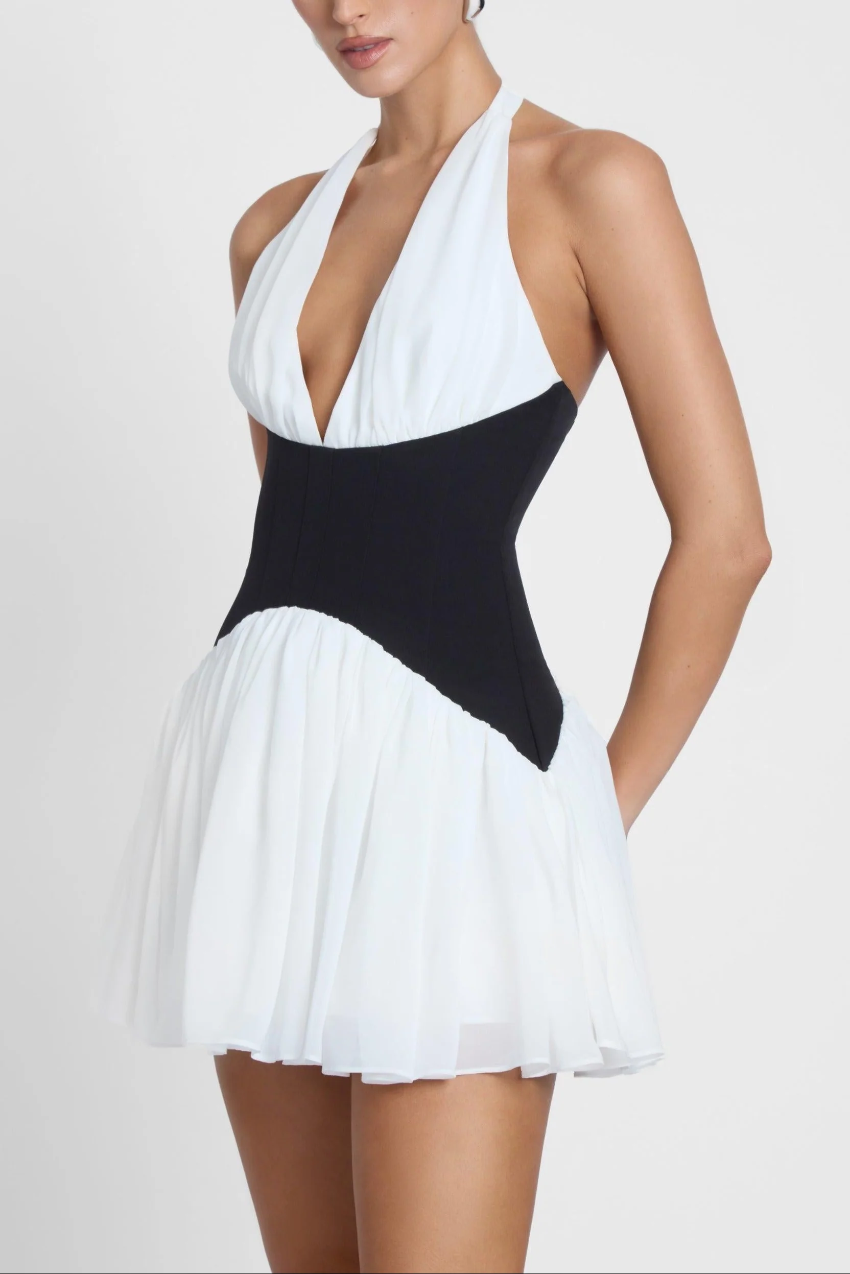 Rhea Contrast Corset Mini Dress - Image 4