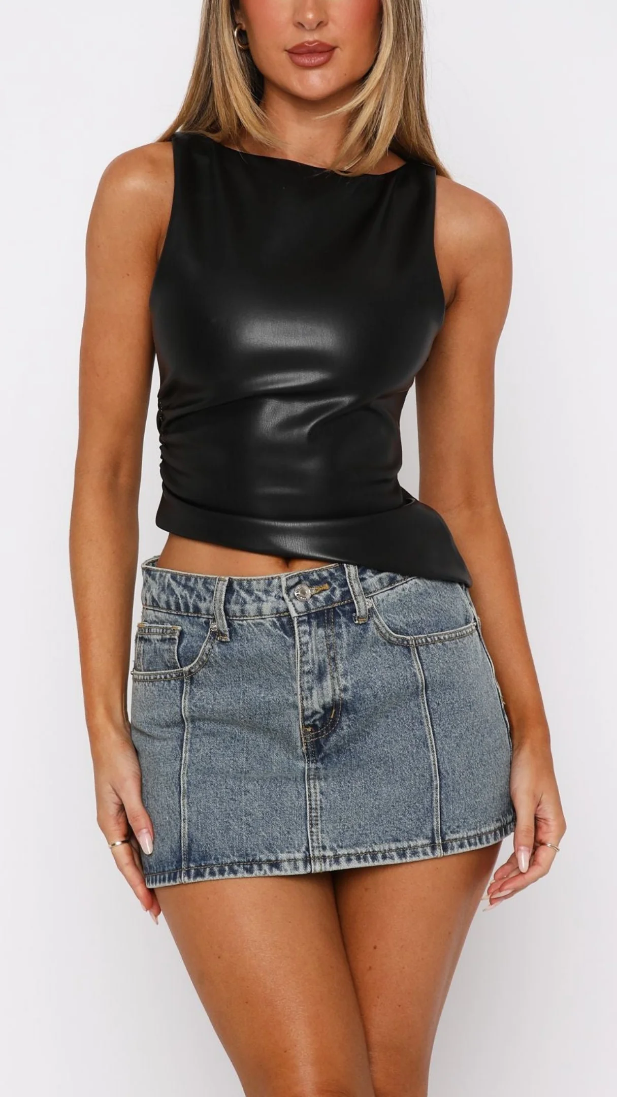 Rosalie Pu Top in Black - Image 2