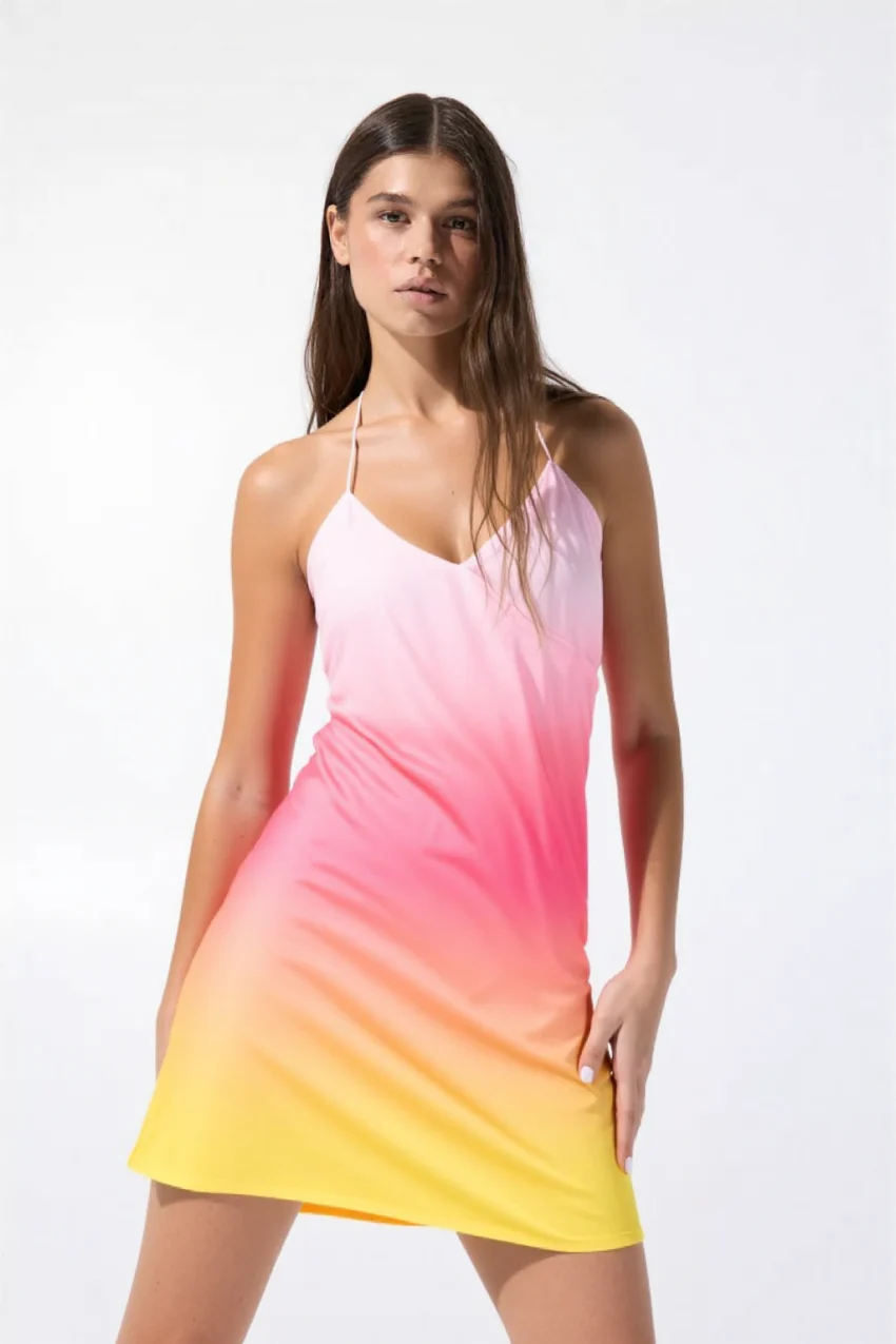 Rosalin Mini Dress in Pink Multi Hues - Image 3