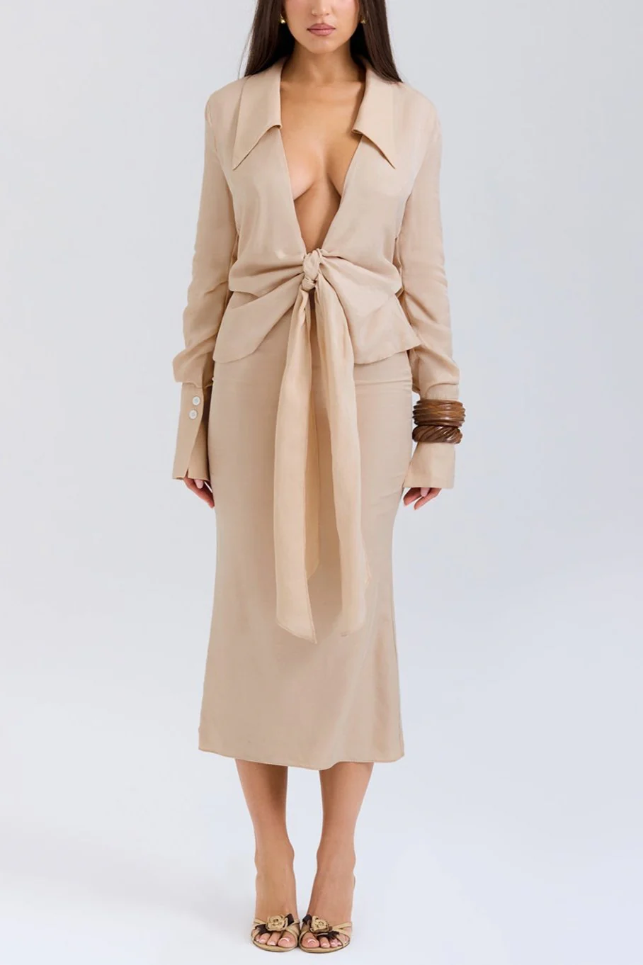 Ruby Almond Plunge co ord set - Image 2