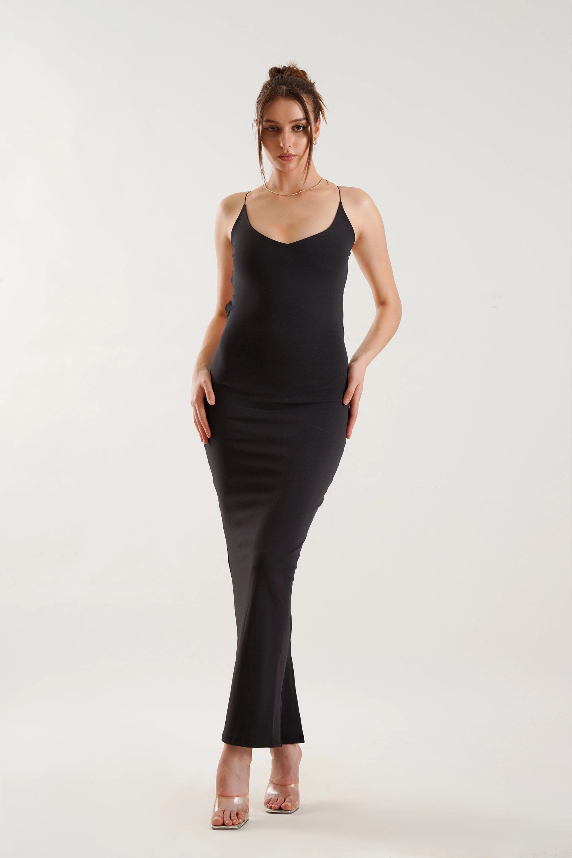 SABINE Backless Maxi Dress in Black - Image 5