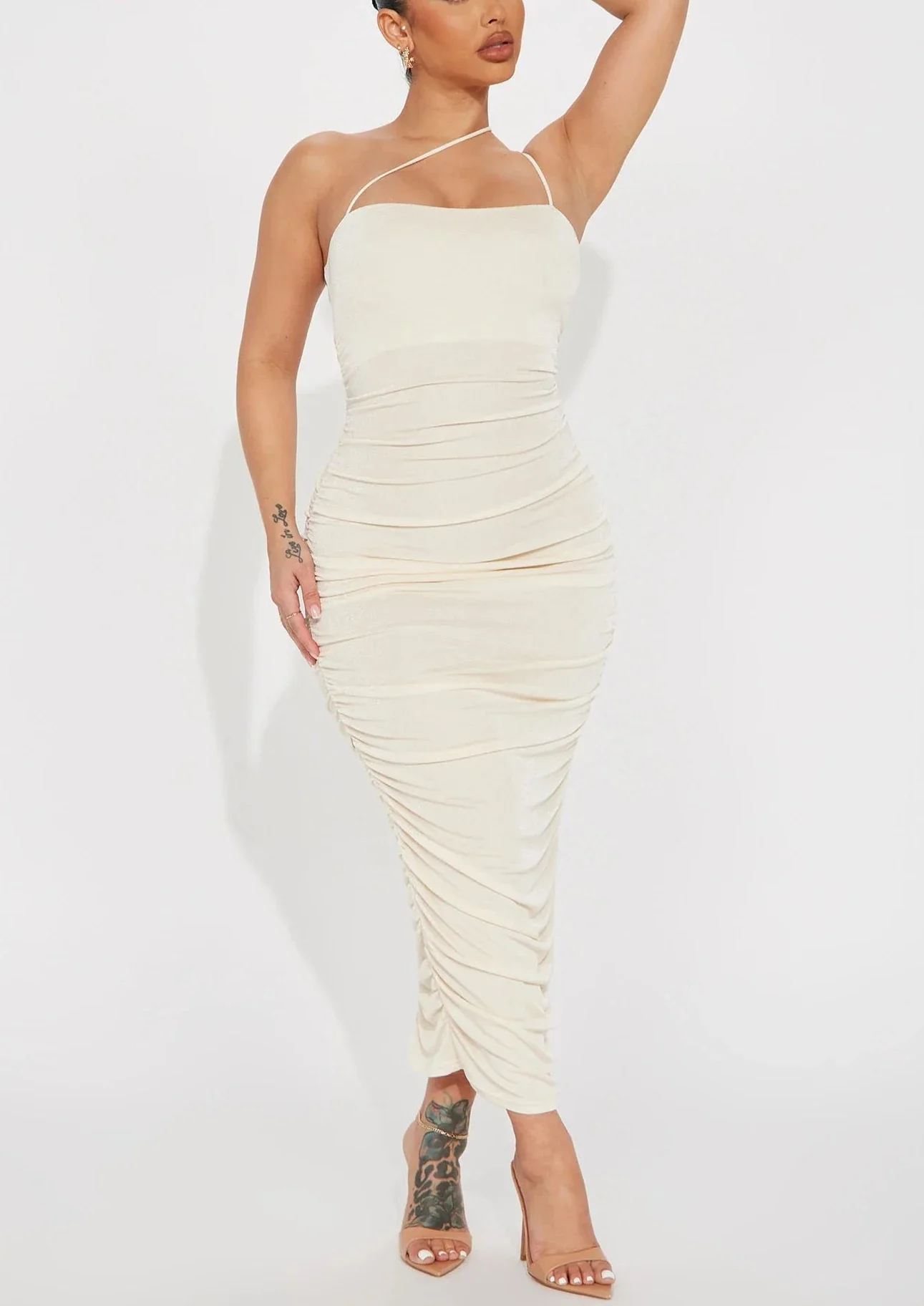 Samarah Ruched Midi Dress Curve - Image 4