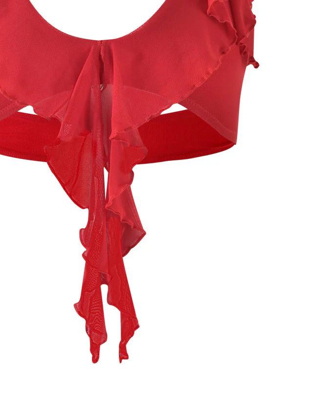 Sannah red ruffle co ord set - Image 5