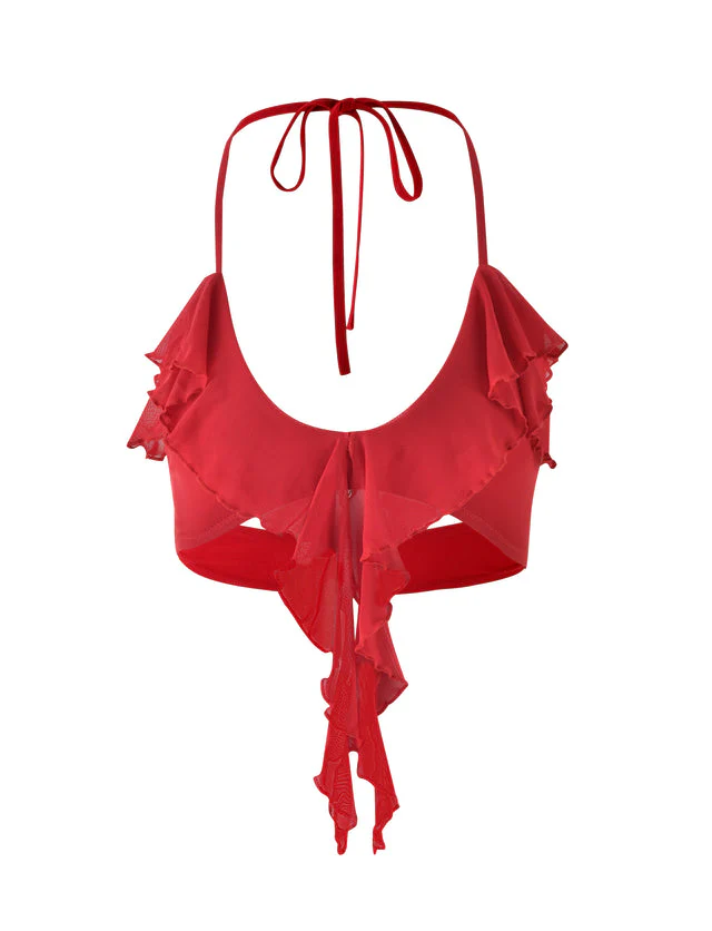 Sannah red ruffle co ord set - Image 6