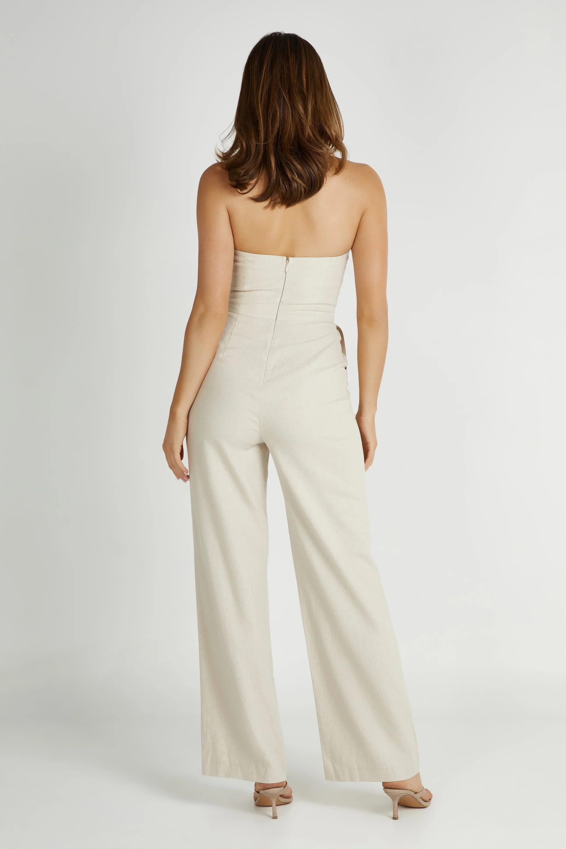 Santana Strapless Linen Jumpsuit - Image 4