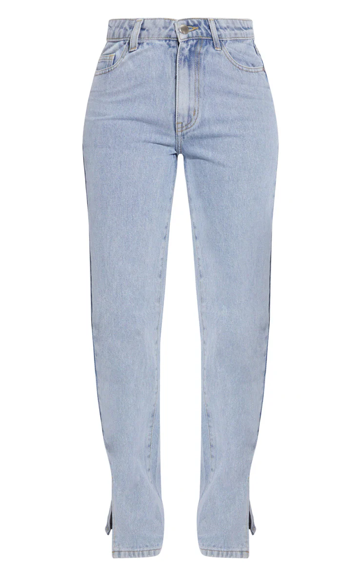 SARA SPLIT HEM JEANS in LIGHT BLUE - Image 5