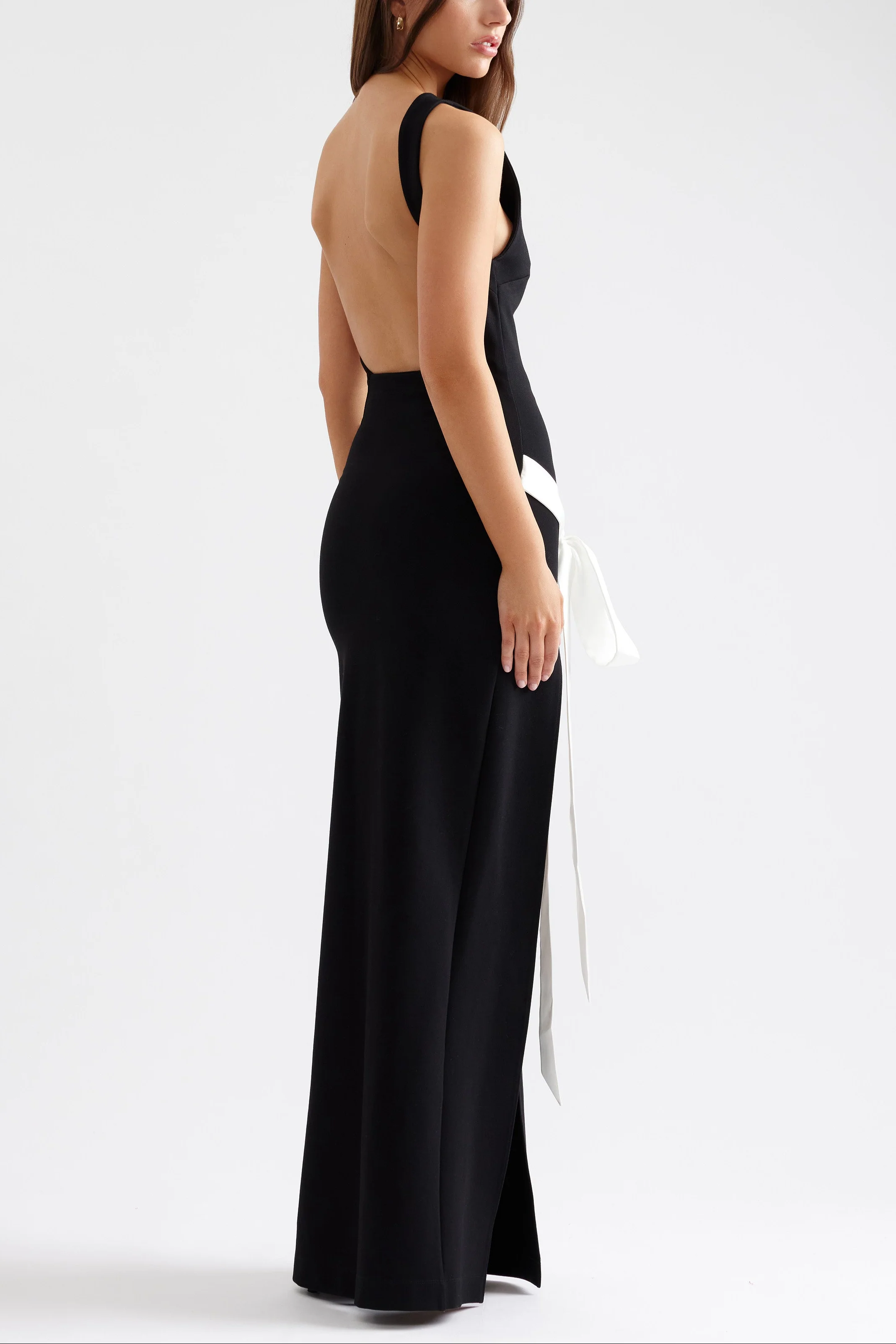 Sarah Black Bow Maxi Dress - Image 3