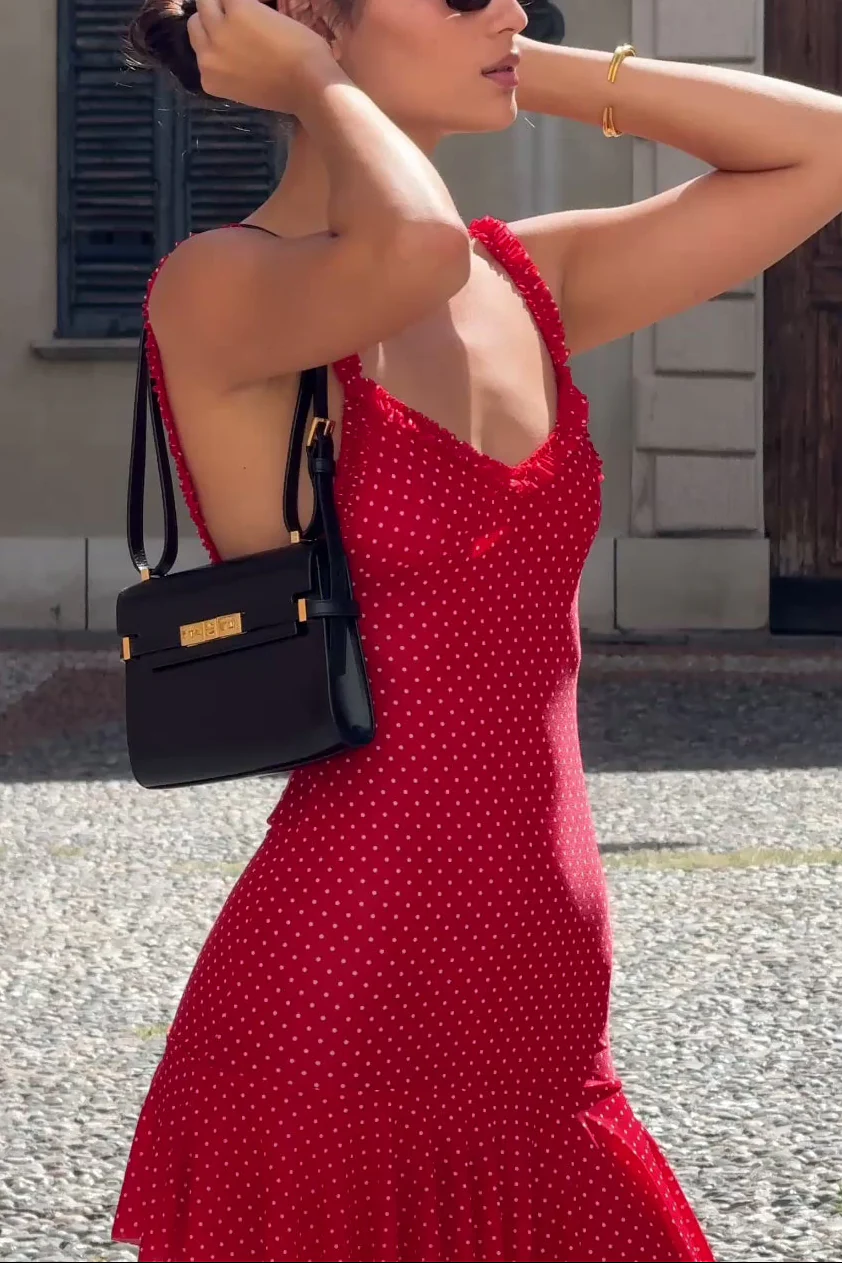 Polka Dot Vintage Mini Dress - Image 6