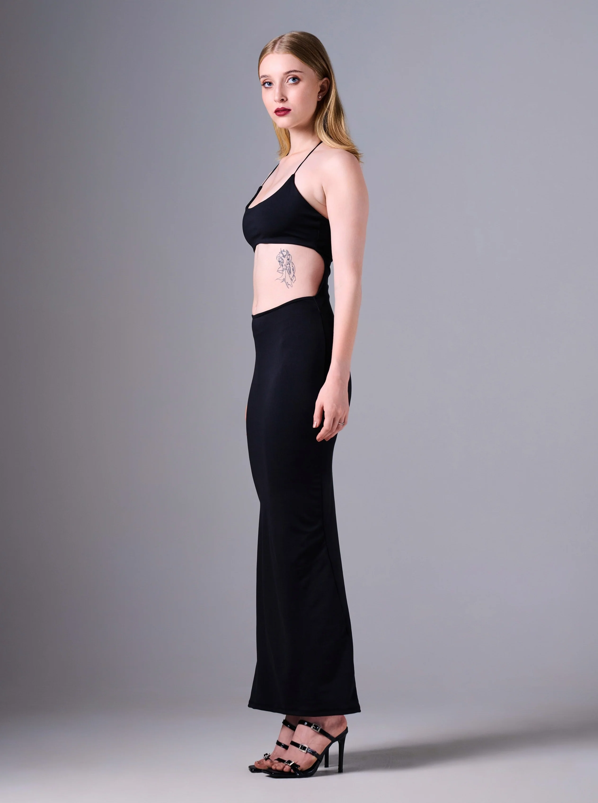 Sienna Cut Out Maxi Dress in Black - Image 4