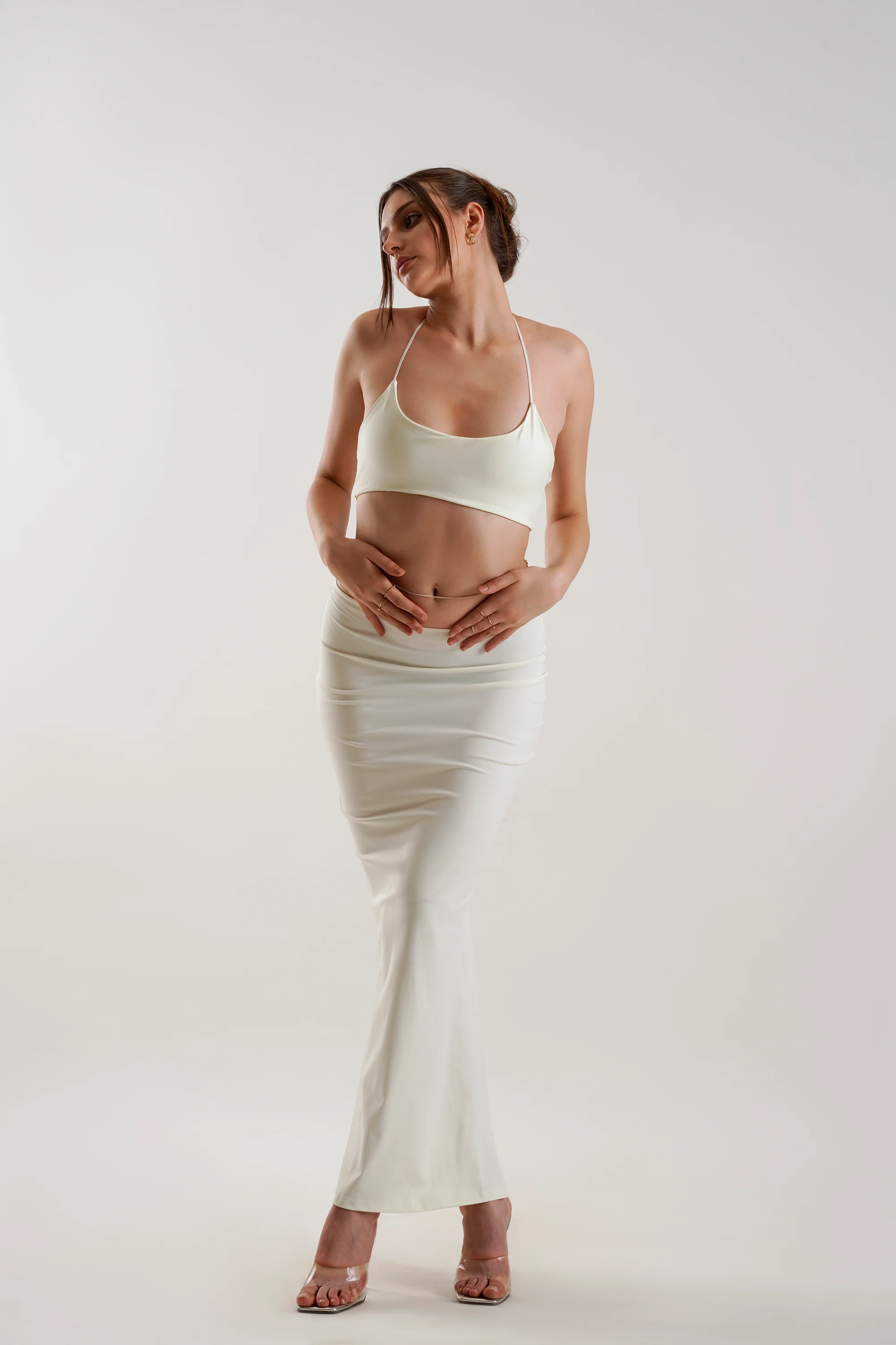 Sienna Cut Out Maxi Dress in Ivory - Image 4
