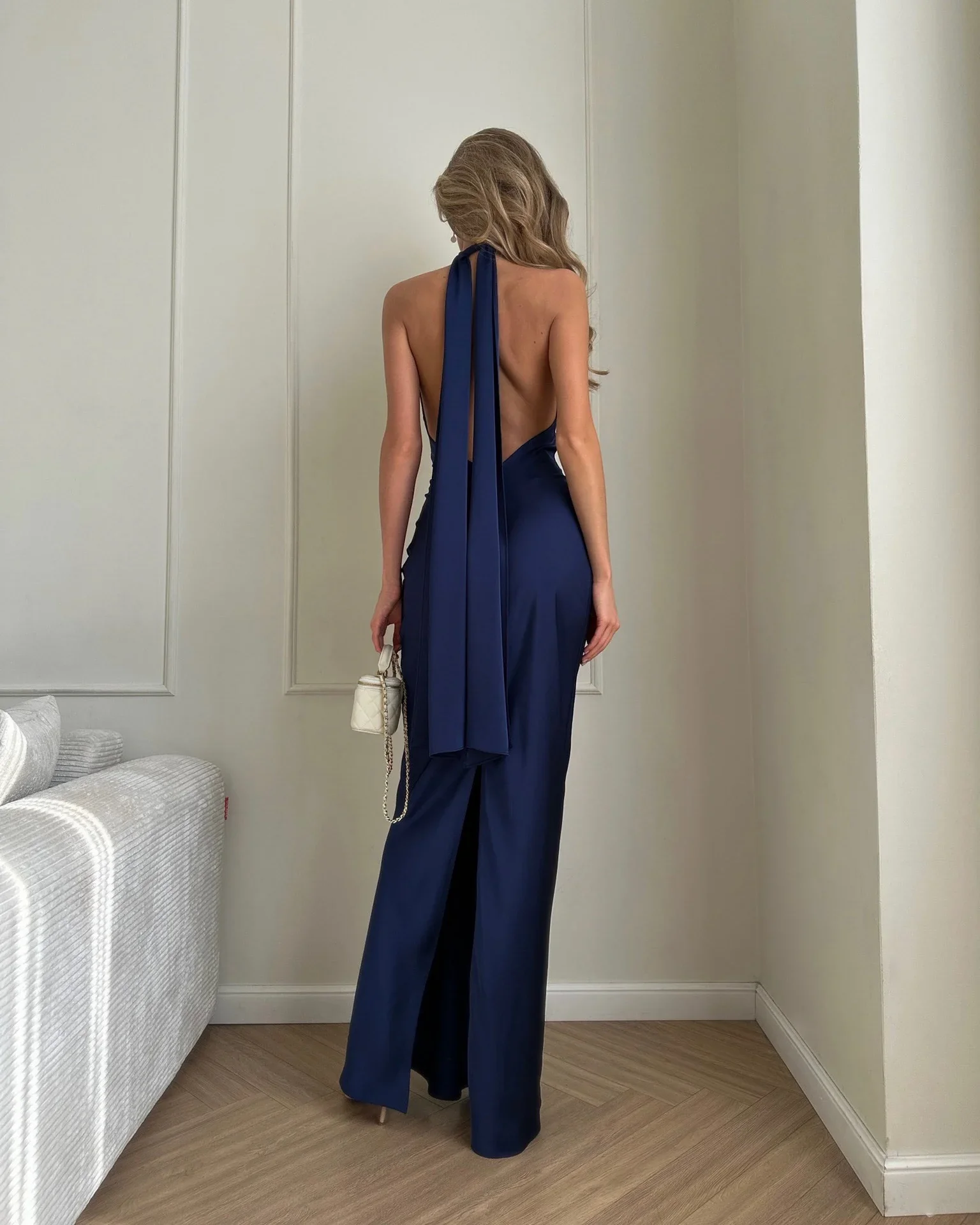 Silvina maxi Dress in Navy - Image 4