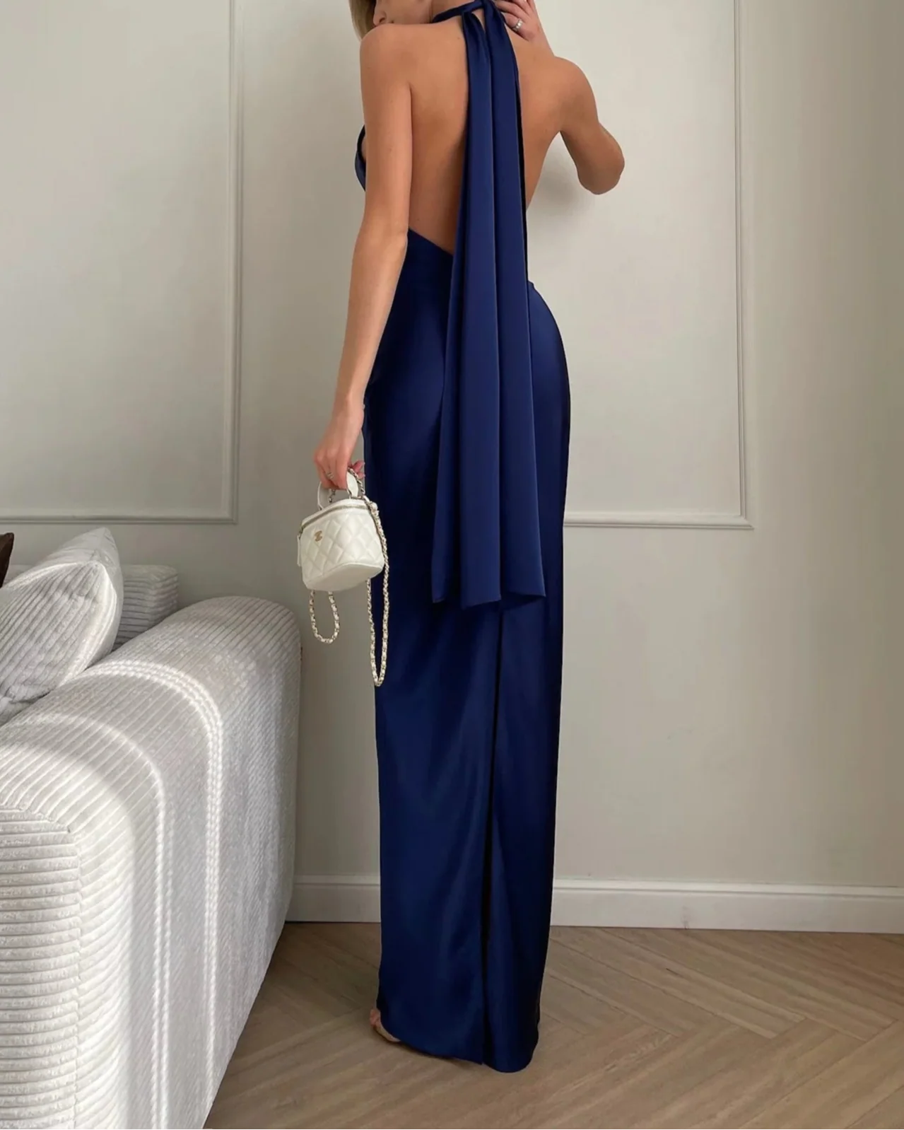 Silvina maxi Dress in Navy - Image 5