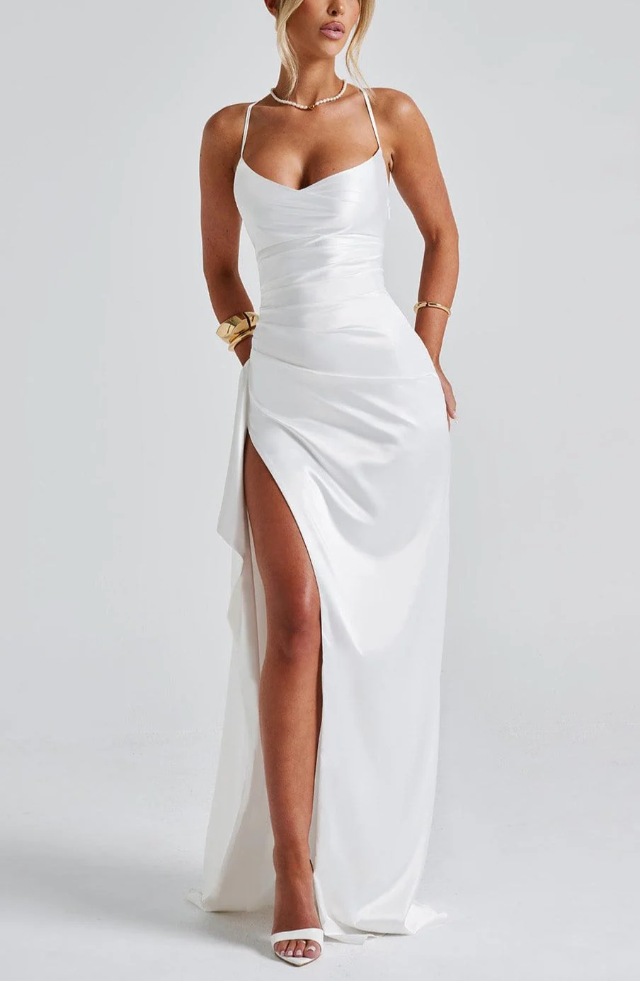 Stefania Maxi Dress in Ivory - Image 5