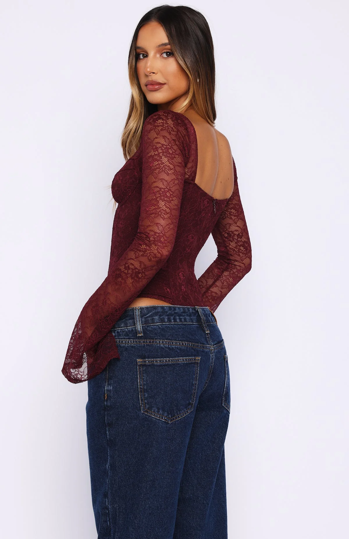 Susan Lace Corset Full Sleeve Top - Image 6