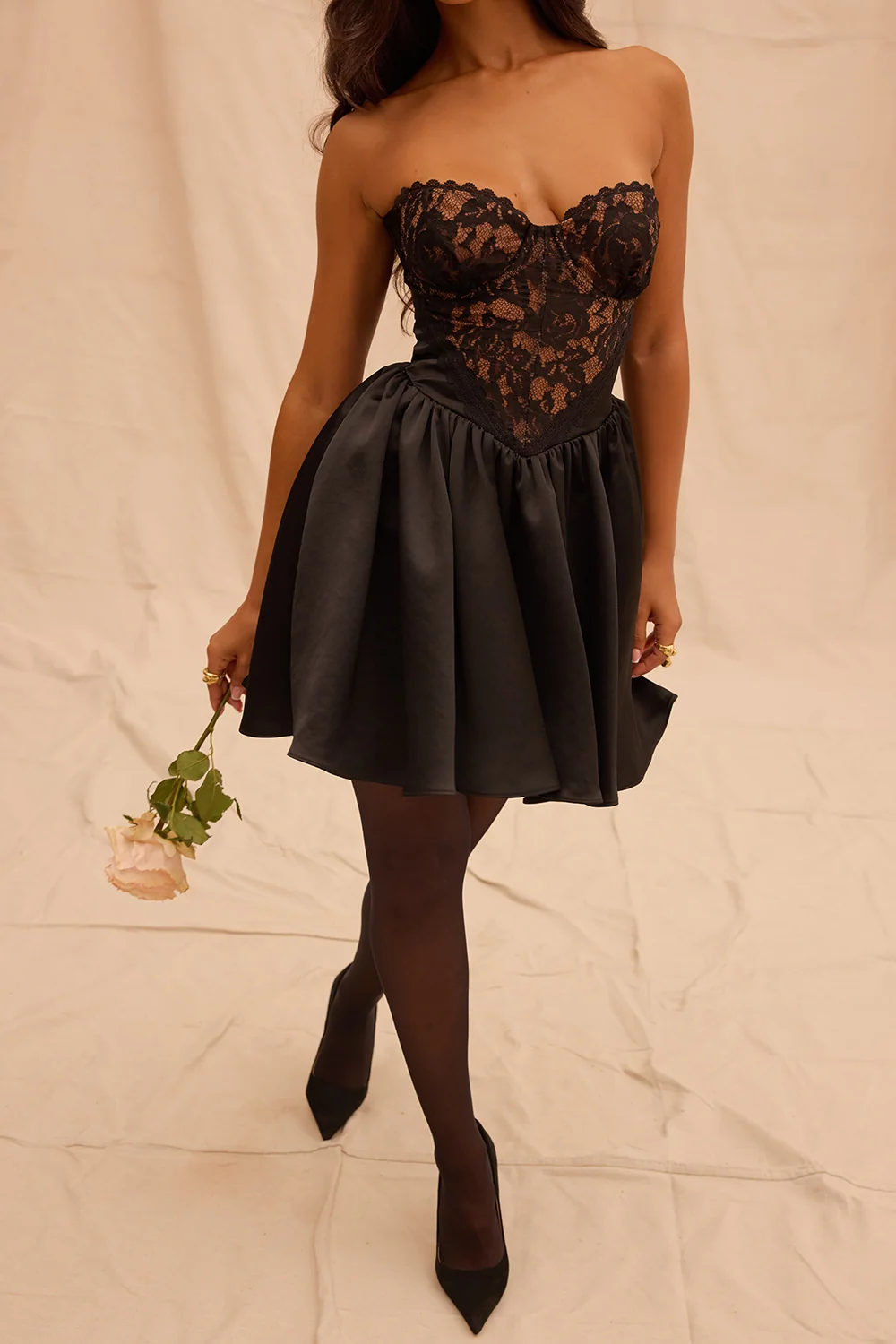 Teyana Mini Satin Dress - Image 2