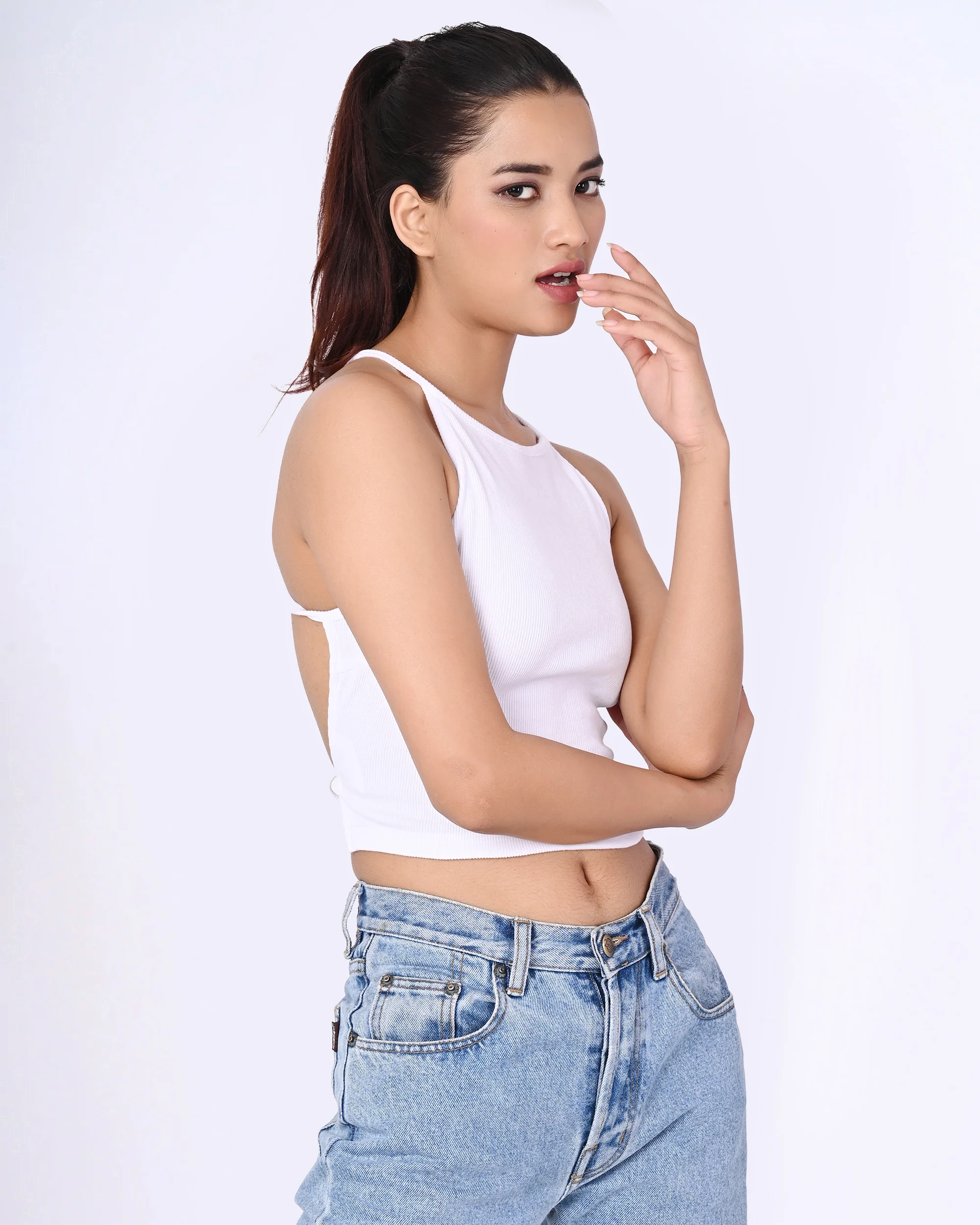 The OG White halter neck ribbed top - Image 3