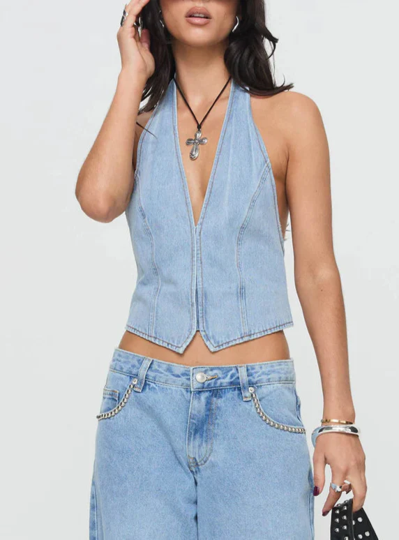 Veloré halter top light wash - Image 2