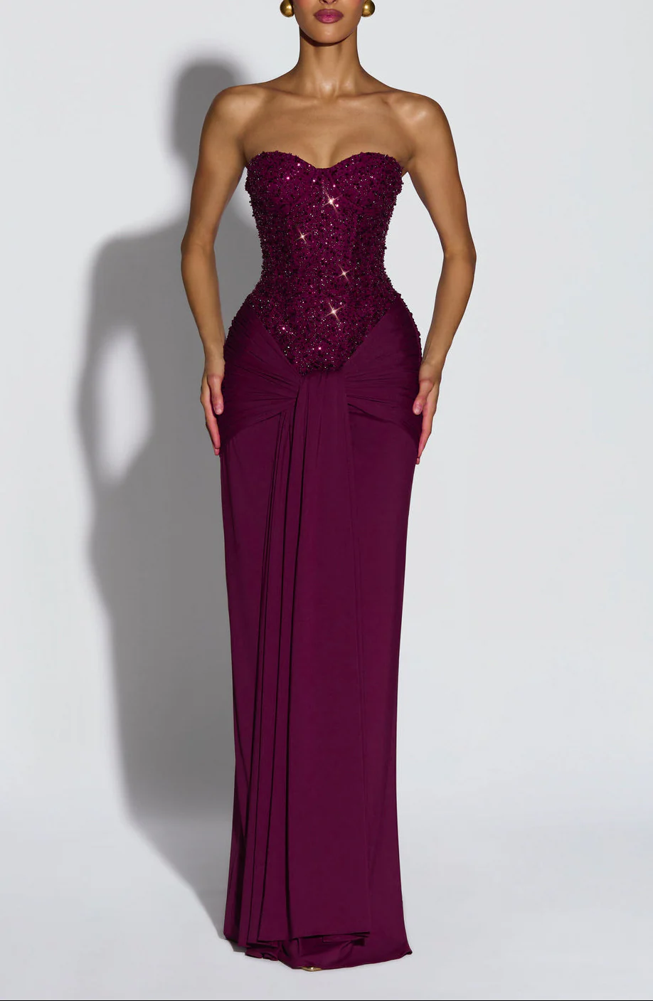 Velvet Flame Strapless Gown