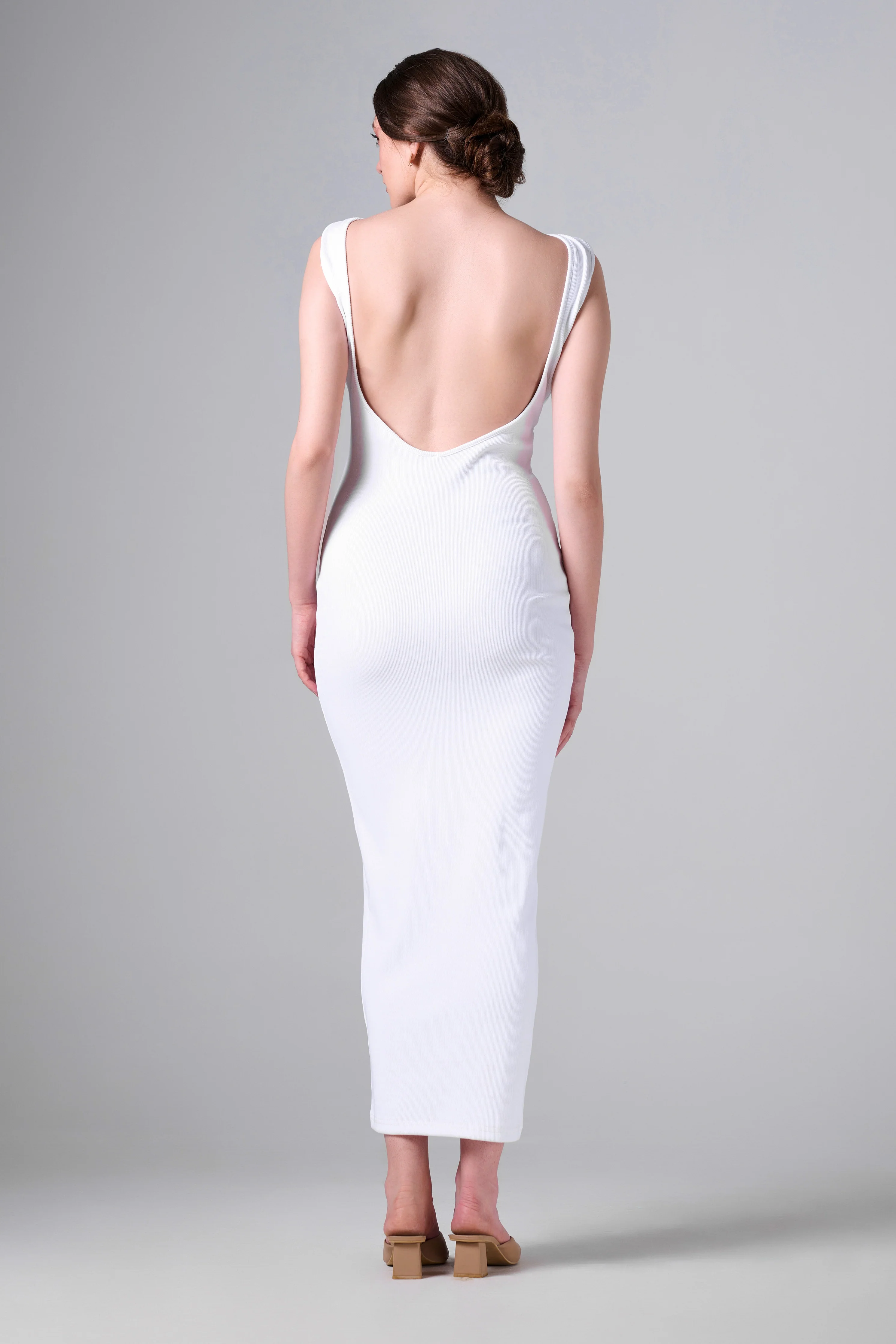 VENUS RIBBED MAXI DRESS in white - Image 2