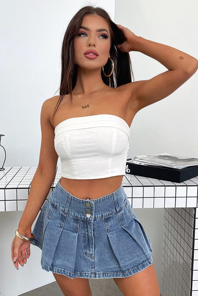 VERONICA MINI DENIM SKIRT in BLUE - Image 5