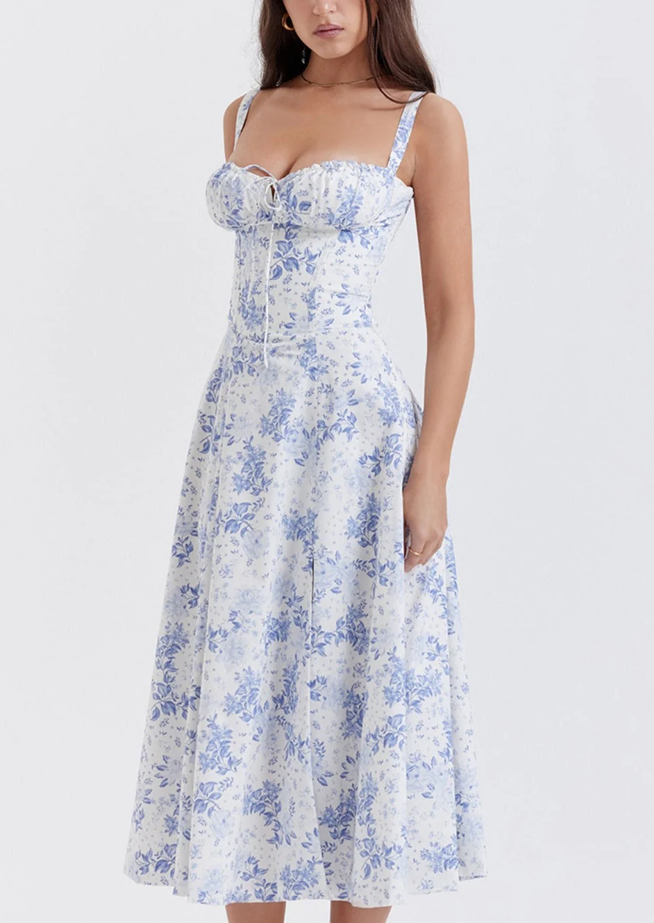 VIOLA BLUE PRINT BUSTIER SUNDRESS - Image 3