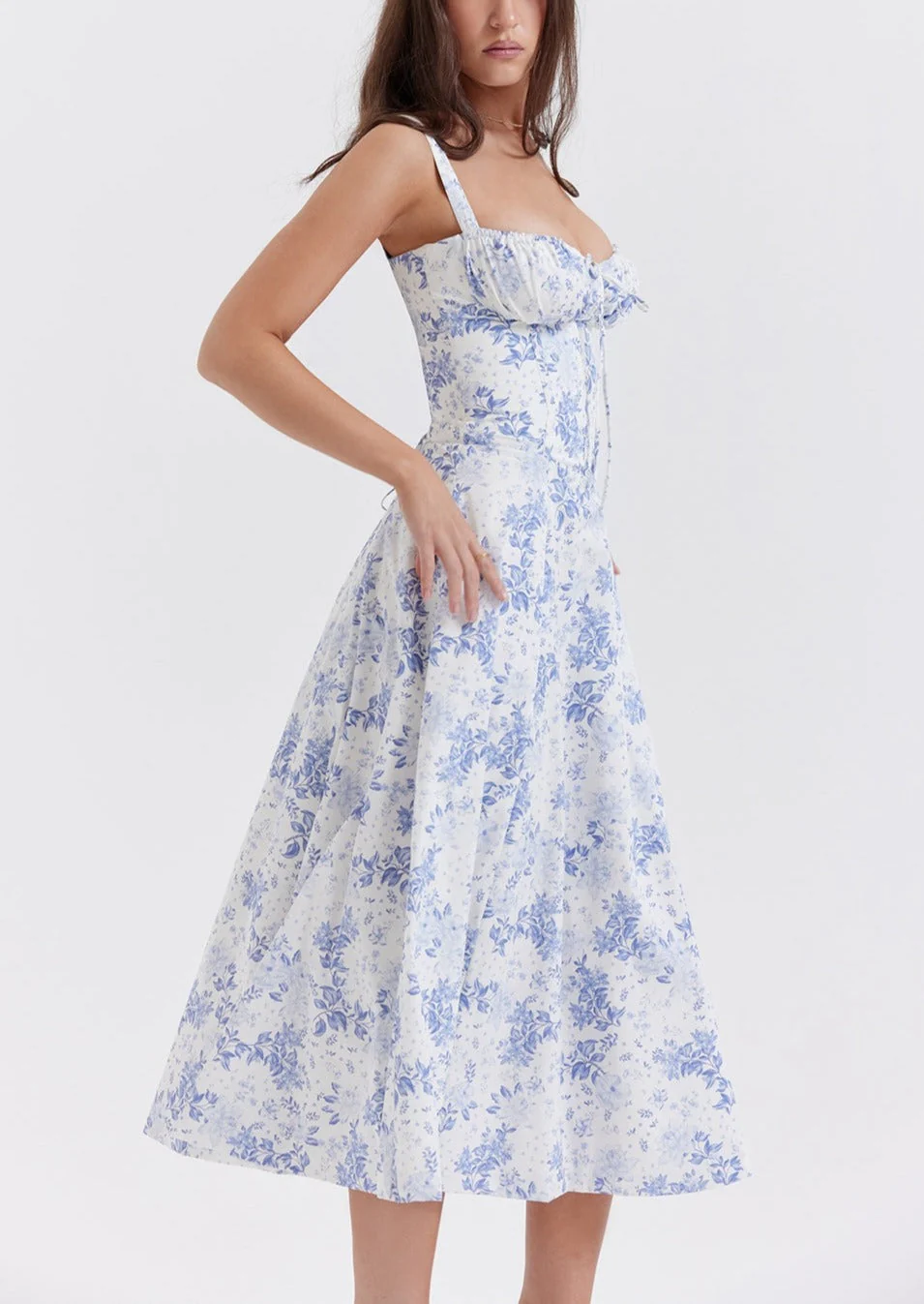 VIOLA BLUE PRINT BUSTIER SUNDRESS - Image 4