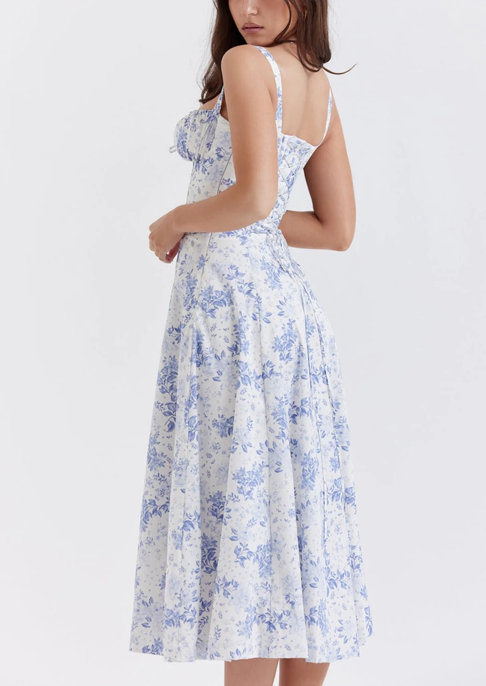 VIOLA BLUE PRINT BUSTIER SUNDRESS - Image 5