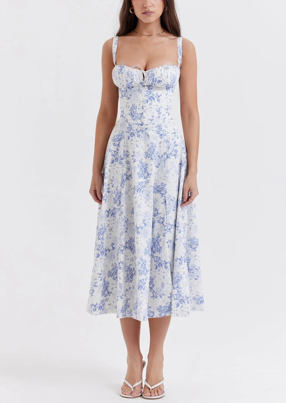 VIOLA BLUE PRINT BUSTIER SUNDRESS - Image 6