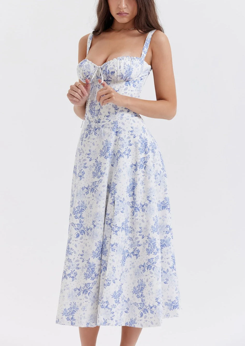 VIOLA BLUE PRINT BUSTIER SUNDRESS - Image 7