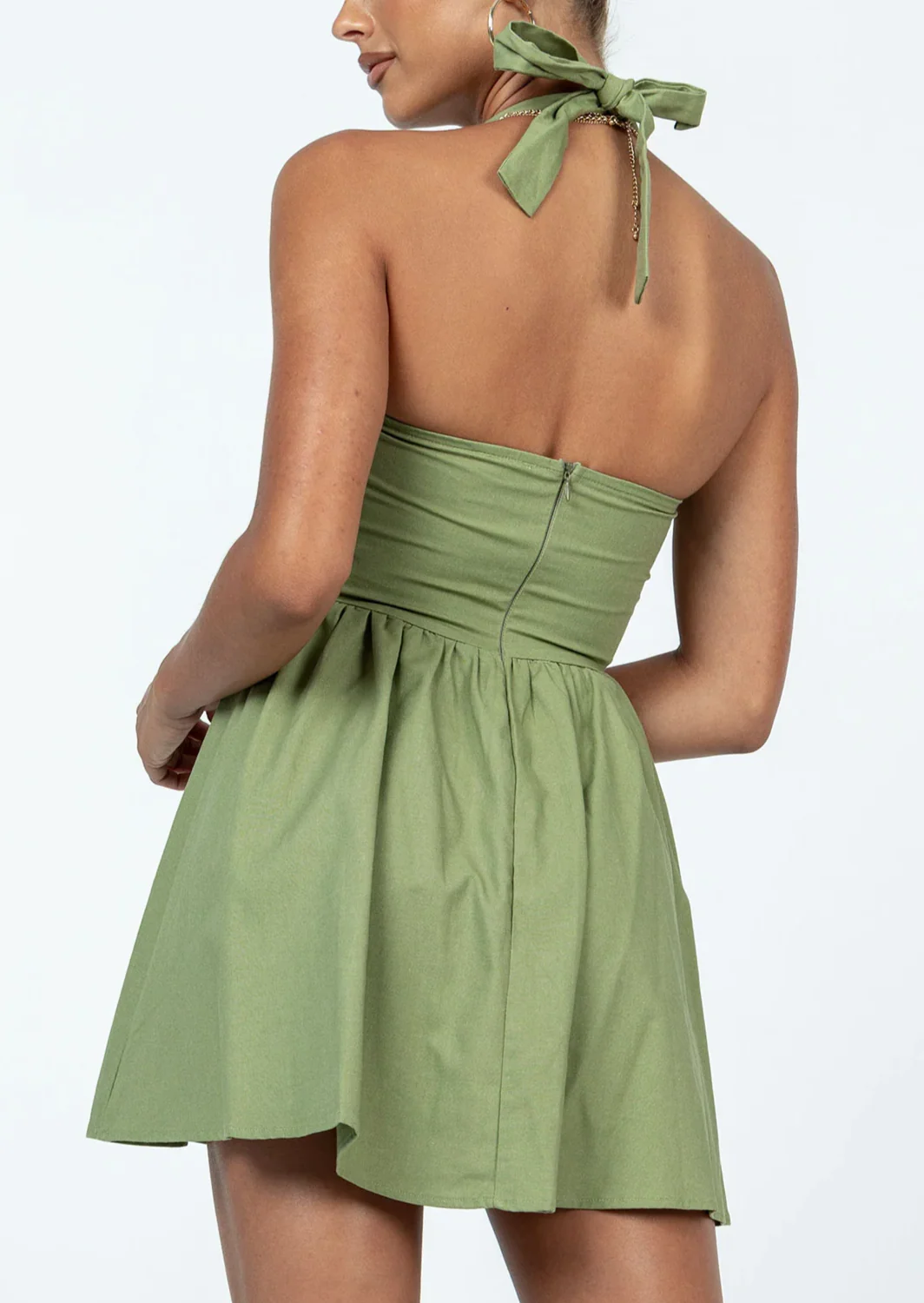 ZANA MINI DRESS IN SAGE - Image 3